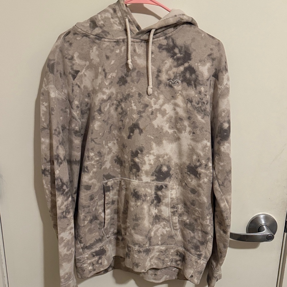 Hollister Cream and Gray Hoodie
